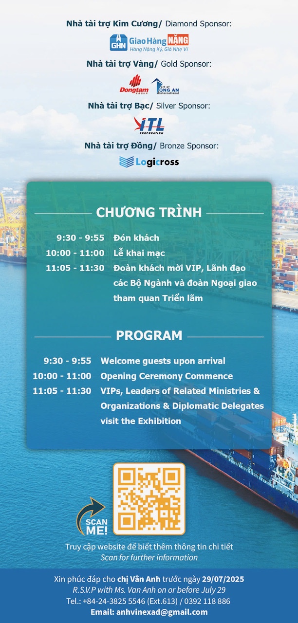 Thương vụ Việt Nam tại Áo và Slovenia xin thông báo một số hội nghị, triển lãm lớn liên quan đến logistics năm 2025 tại Việt Nam
