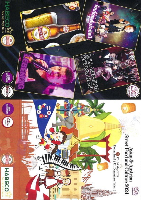 Quảng bá cho bia Habeco tại sự kiện "Ẩm thực đường phố và Văn hóa châu Á - Áo" diễn ra tại Áo